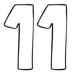 Coloring Page of Number Eleven (11)
