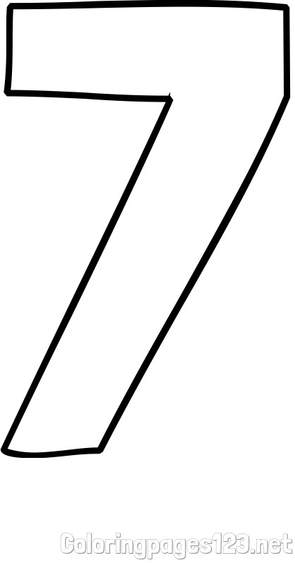 Coloring Page of Number Seven (7)