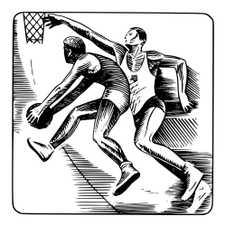 Coloring Page of Two Basketball Players