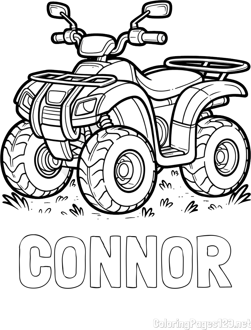 CONNOR Coloring Page alongside Beautiful ATV Coloring Page