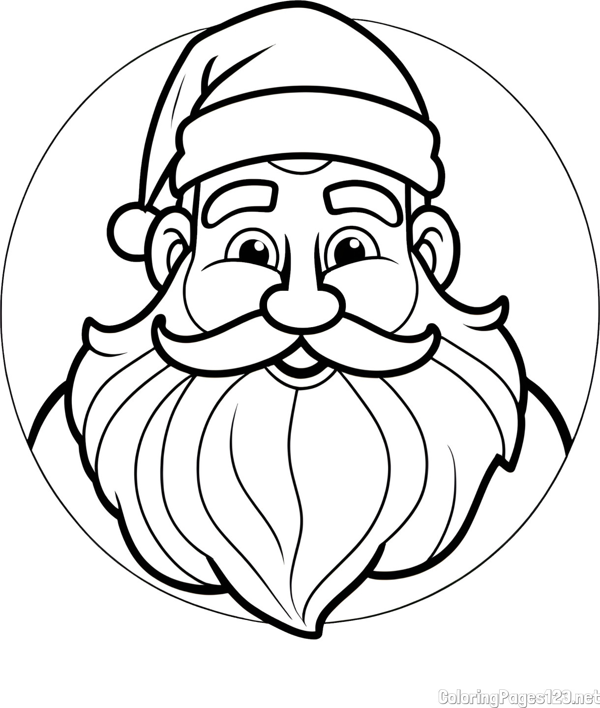 Cute and Smiling Santa Claus Coloring Page