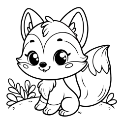 Cute Fox Coloring Page