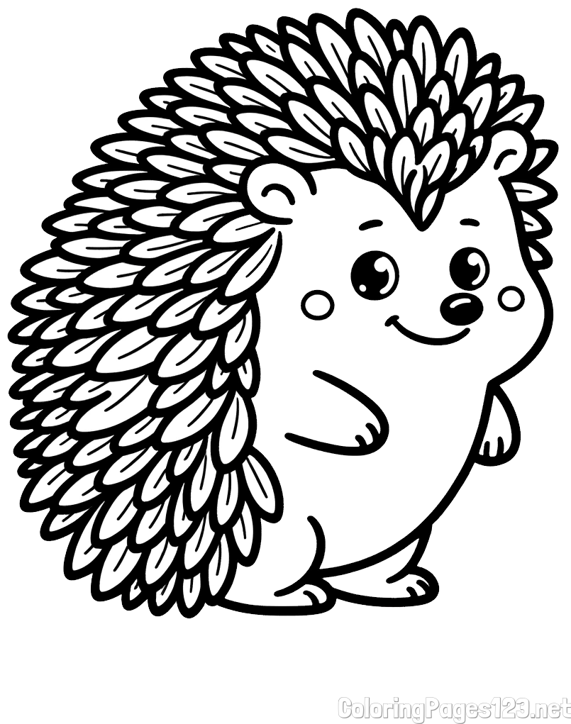 Cute Hedgehog Coloring Page for Kids