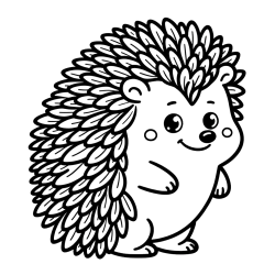 Cute Hedgehog Coloring Page for Kids