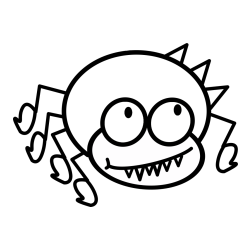 Cute Spider Coloring Page for Kids