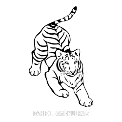 Online Created Coloring Page - DANIEL JAMBHULKAR Coloring Page and Playful Tiger Coloring Page
