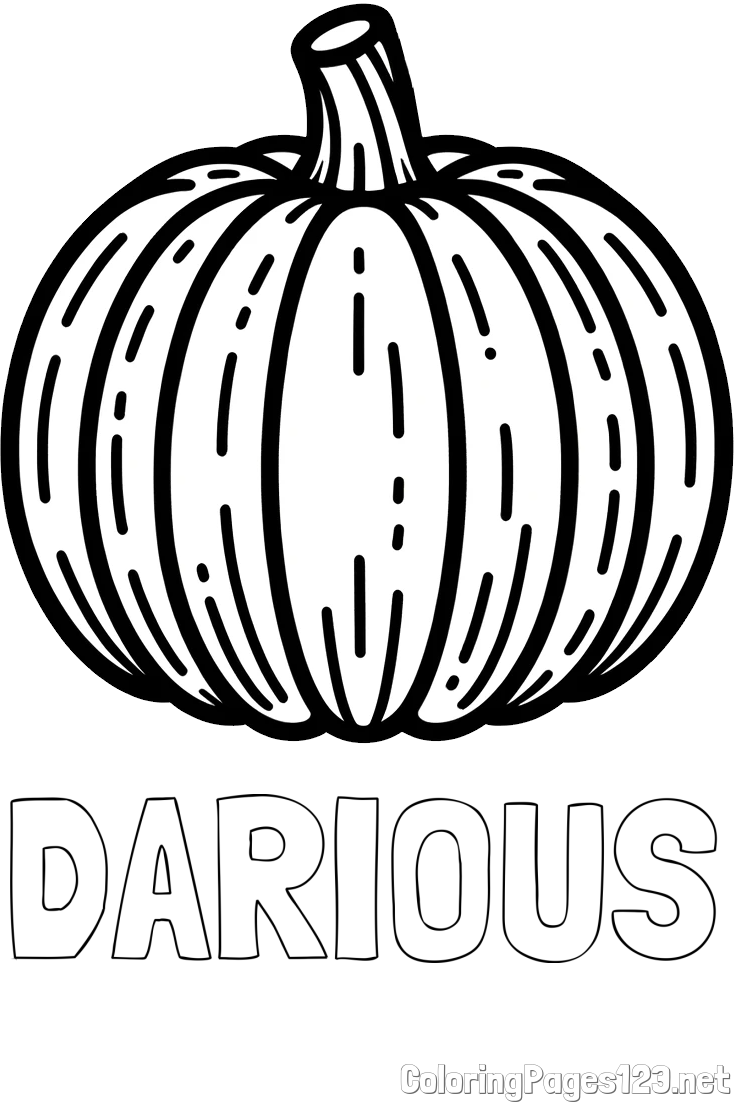 DARIOUS Coloring Page and Easy Pumpkin Coloring