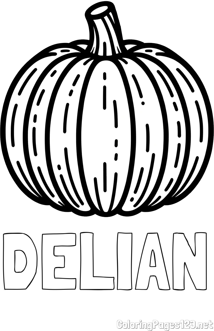 DELIAN Coloring Page and Easy Pumpkin Coloring