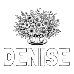 Online Created Coloring Page - DENISE Coloring Page and Beautiful Bouquet of Flowers Coloring Page