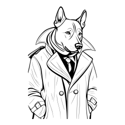 Coloring page of Detective Dog