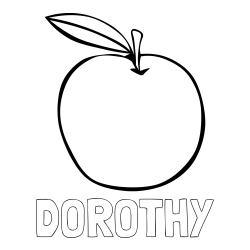 Online Created Coloring Page - DOROTHY Coloring Page and Simple Apple Coloring Page