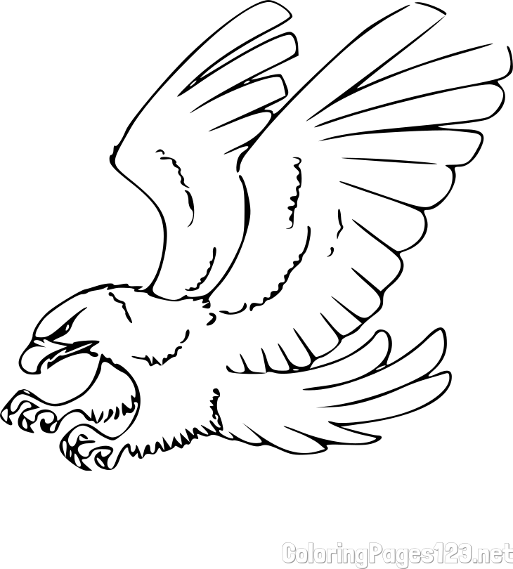 Eagle in Attack Pose Coloring Page