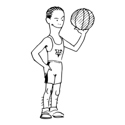 Easy Coloring Page of Basketball Player