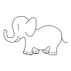 Easy Elephant Coloring Page for Kids