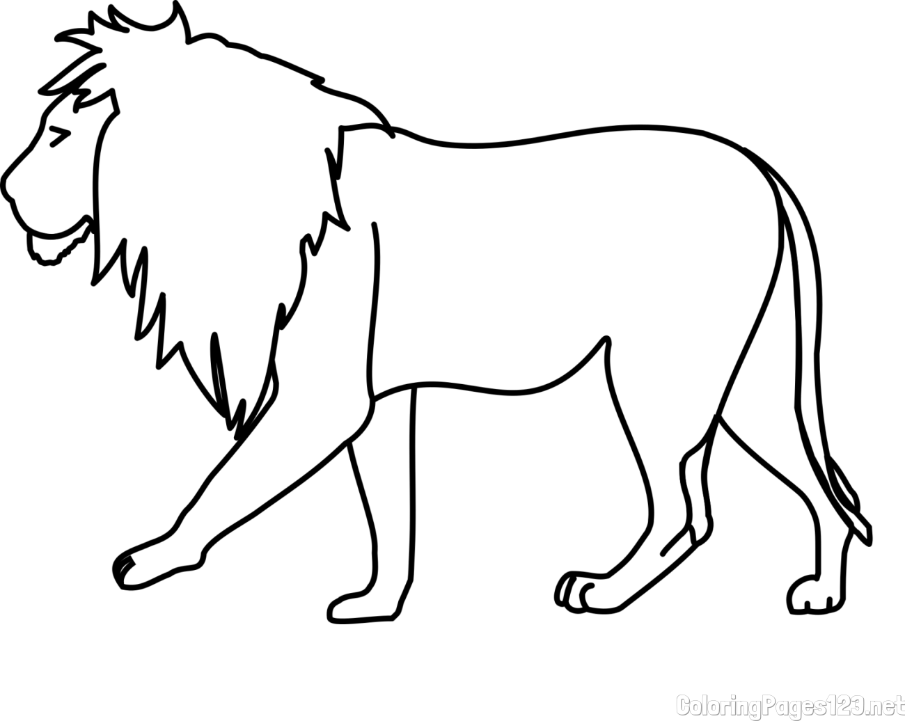 Easy Lion Coloring Page