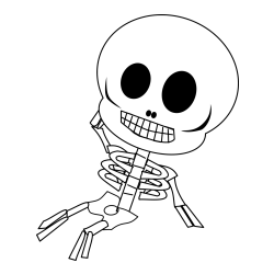 Easy Skeleton Coloring Page