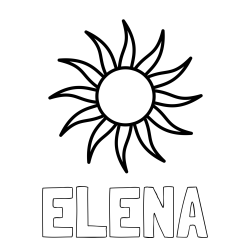 Online Created Coloring Page - ELENA Coloring Page and Simple Sun Coloring Page for Kids
