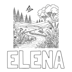 Online Created Coloring Page - ELENA Coloring Page and Summer Nature Coloring Page