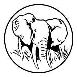 Elephant Head in Circle Coloring Page