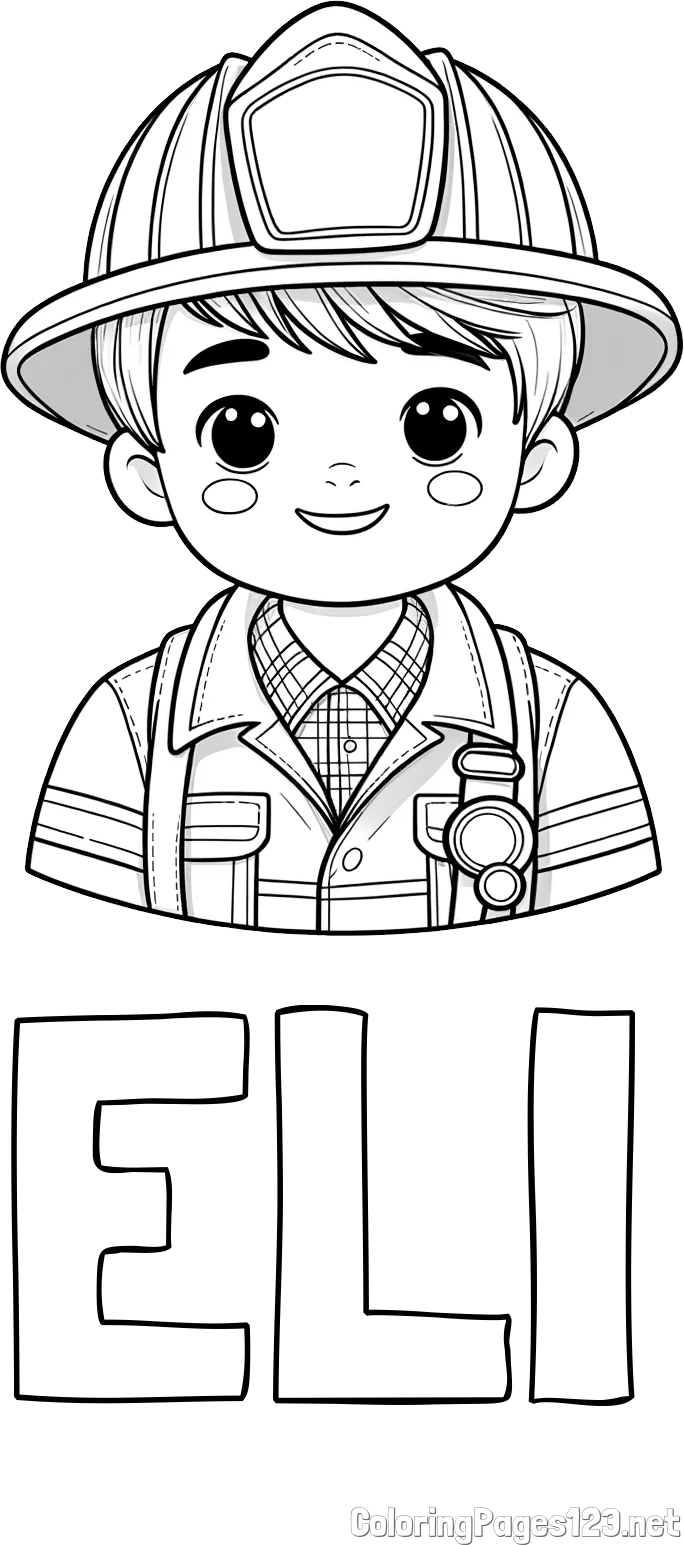 ELI Coloring Page and Young firefighter's coloring page