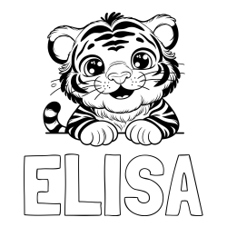 Online Created Coloring Page - ELISA Coloring Page and Tiger Cub Coloring Page