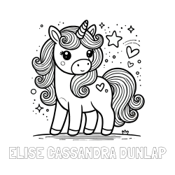 Online Created Coloring Page - ELISE CASSANDRA DUNLAP Coloring Page and Cute Unicorn Coloring Page