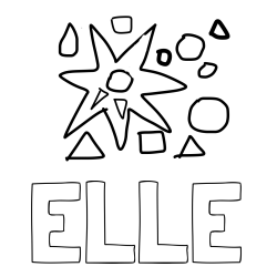 Online Created Coloring Page - ELLE Coloring Page and Shapes