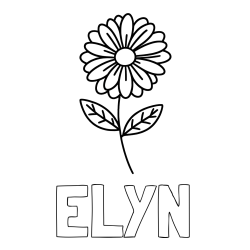 Online Created Coloring Page - ELYN Coloring Page and Flower Coloring Page