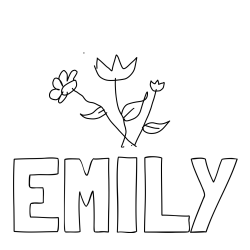 Online Created Coloring Page - EMILY Coloring Page and flowers