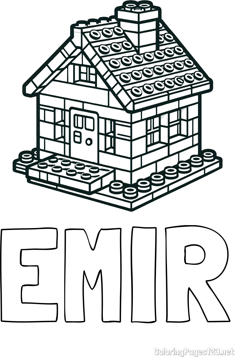 EMIR Coloring Page and LEGO House Coloring Page