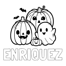 Online Created Coloring Page - ENRIQUEZ Coloring Page and Halloween Pumpkin and Ghost Coloring Page