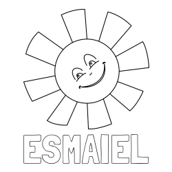 Online Created Coloring Page - ESMAIEL Coloring Page and Smiling Sun Coloring Page for Kids