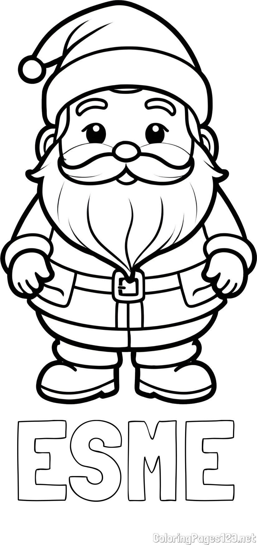 ESME Coloring Page and Adorable Santa Claus Coloring Page