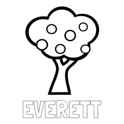 Online Created Coloring Page - EVERETT Coloring Page and Apple Tree Coloring Page
