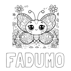 Online Created Coloring Page - FADUMO Coloring Page and Cute Butterfly Coloring Page