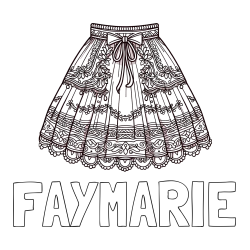 Online Created Coloring Page - FAYMARIE Coloring Page and Vintage Dress Coloring Page