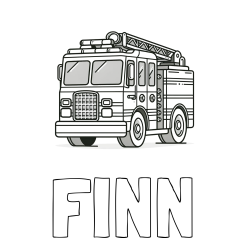 Online Created Coloring Page - FINN Coloring Page and Coloring Page of a Big Fire Truck