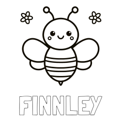 Online Created Coloring Page - FINNLEY Coloring Page and Children's Bee Coloring Page