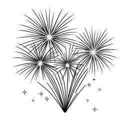 Fireworks with Stars Coloring Page