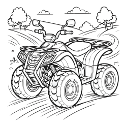 Four-Wheeler in Nature Coloring Page