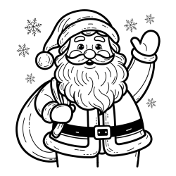 Free Coloring Page of Joyful Santa Claus