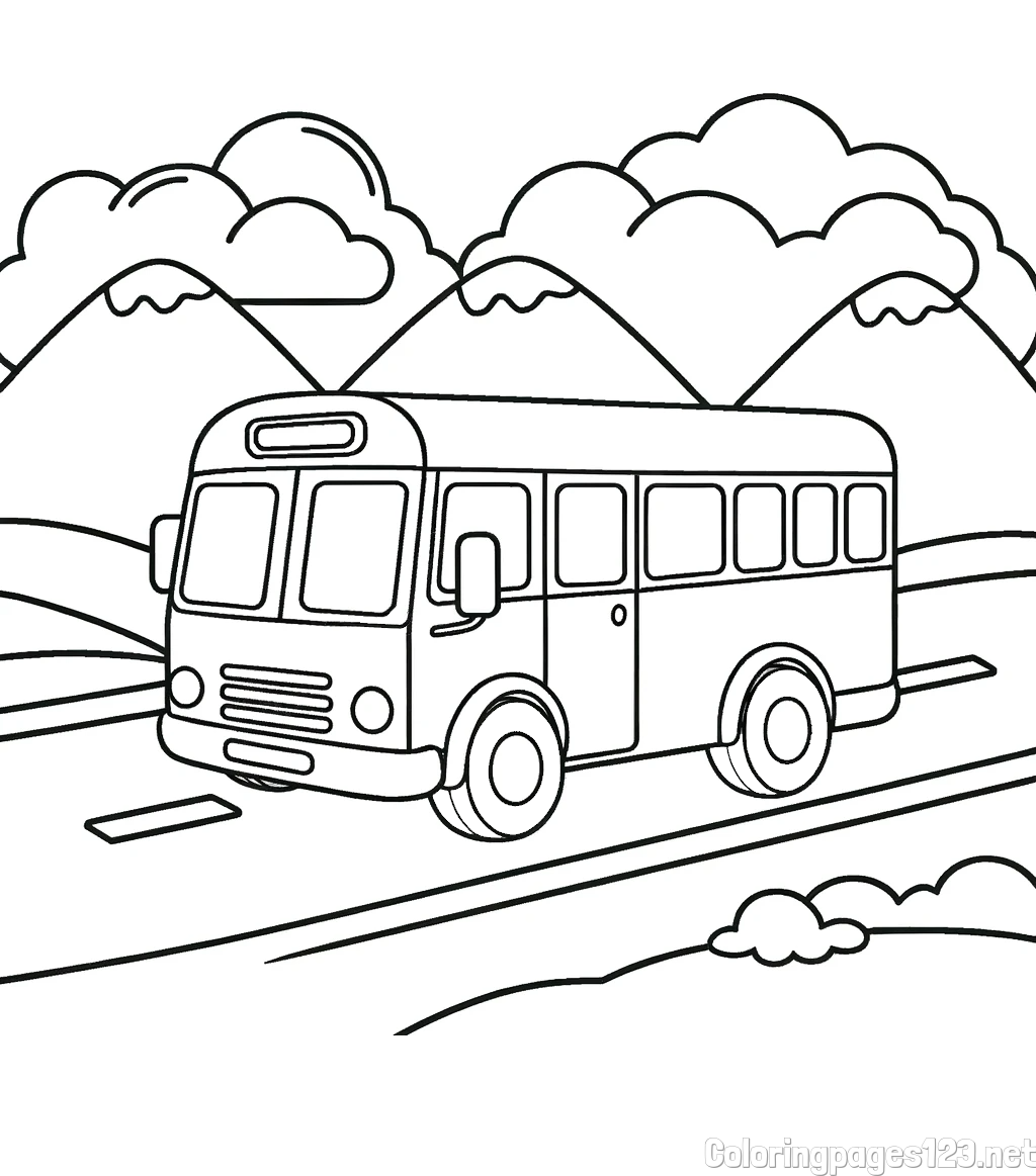 Free Printable Coloring Page of a School Bus