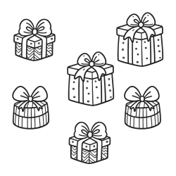 Cute Coloring Page of Christmas Presents