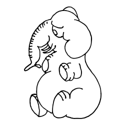Funny Fat Elephant Coloring Page
