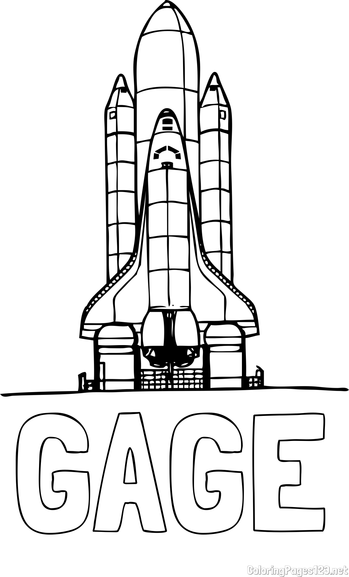 GAGE Coloring Page alongside Space Shuttle Coloring Page
