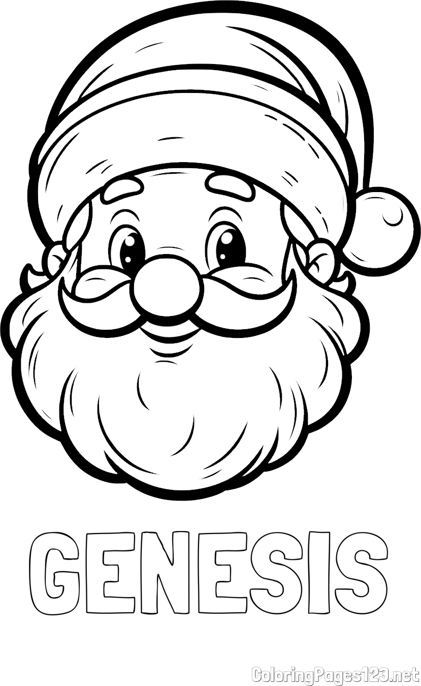 GENESIS Coloring Page and Easy Santa Claus Coloring Page