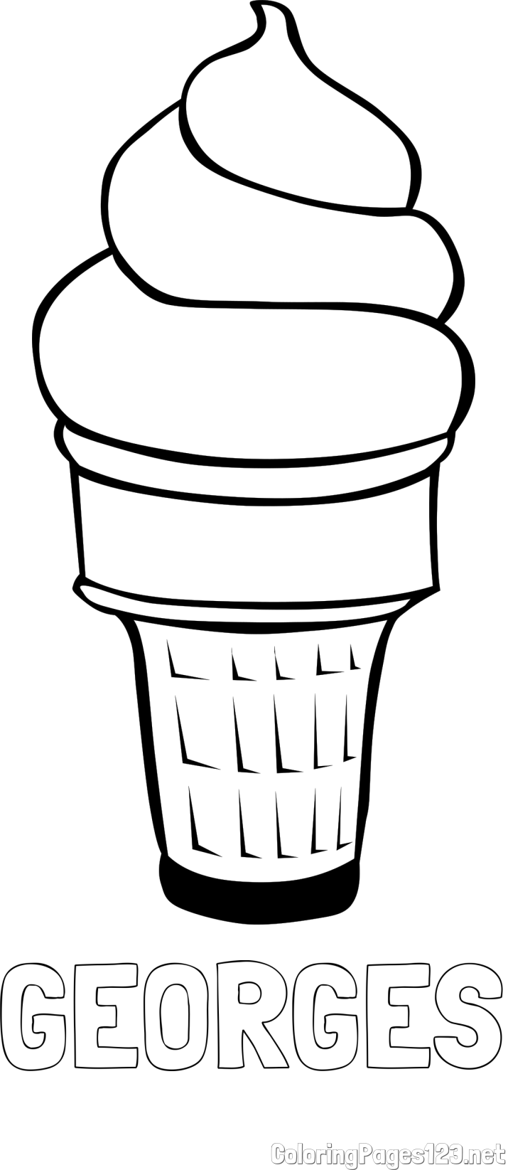 GEORGES Coloring Page and Ice Cream Coloring Page