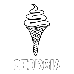 Online Created Coloring Page - GEORGIA Coloring Page alongside Simple Ice Cream Cone Coloring Page