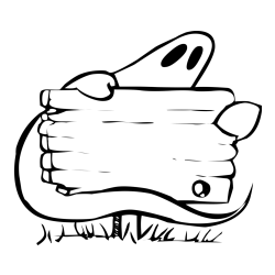 Ghost and Sign Coloring Page for Kids