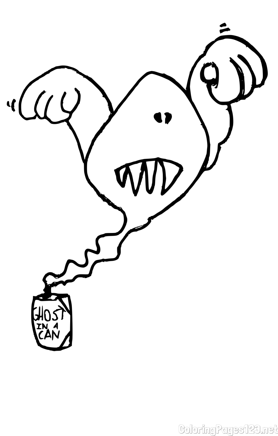 Ghost from a Can Coloring Page